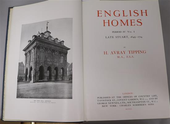 Tipping, Henry Avray - English Homes, (late Stuart, 1649-1714), folio, cloth (scuffed), London 1920,